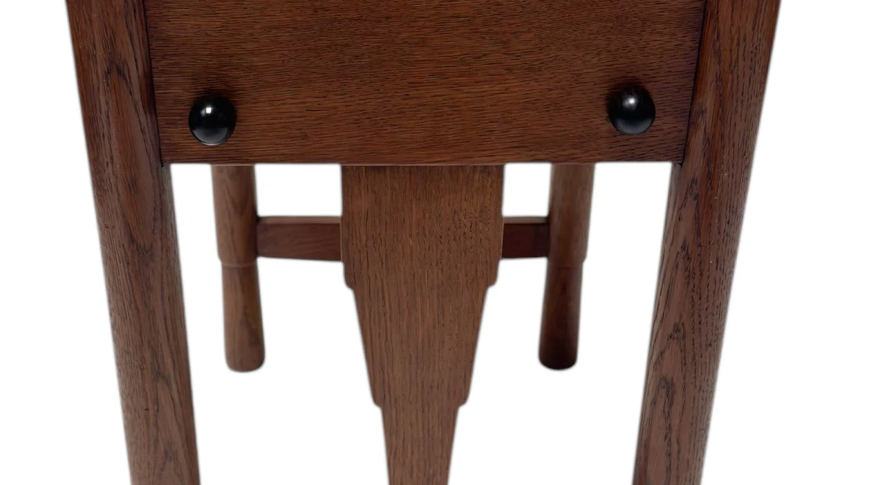 Art Deco Amsterdamse School Stool with Adjustable Seat, 1920s